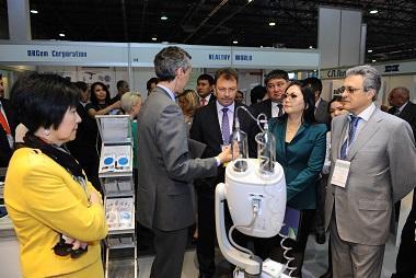 More than 2 300 visitors were registered during first exhibition day and include specialists of the medical industry and allied fields from all regions of Kazakhstan, the CIS and foreign countries.