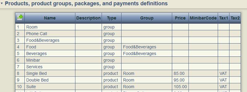 Create room rates Modify the room rates under Products, product groups, packages, and payment definitions.