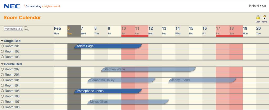 Common Functions Navigate the Calendar View Most functions within InHotel are accessed by holding down the left mouse button and selecting