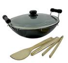 It is ceramic, non-stick and is suitable for all heat sources.