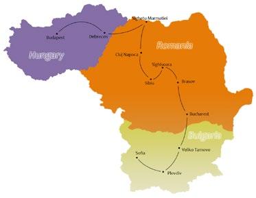 During this 14 day trip you will discover Country: Hungary, Romania, Bulgaria unique cities, be pampered in the famous thermal Accommodation: 4-star hotels and B&Bs baths from Budapest, taste the