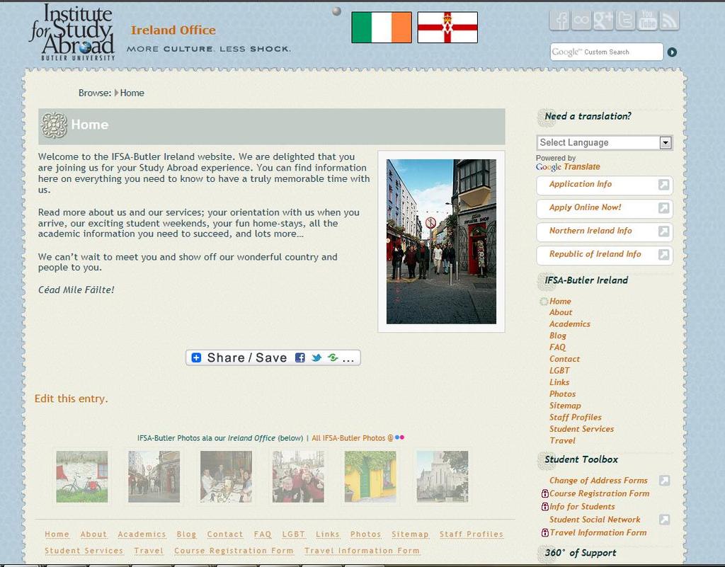 IFSA-Butler Ireland Website ireland.ifsa-butler.org The IFSA-Butler Ireland office website contains a lot of information that will be useful during your study abroad period.