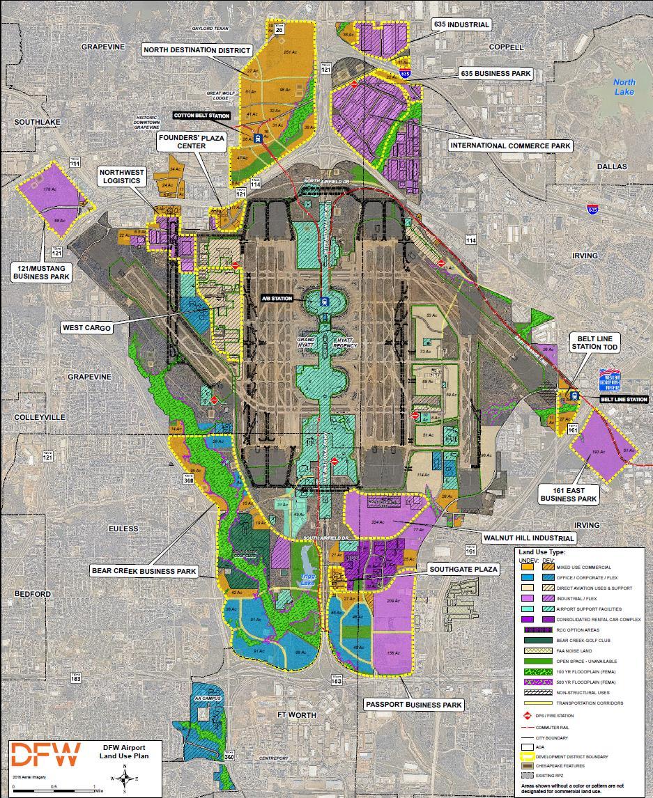 DFW Land Use Plan DFW s Land Use Plan provides a framework and development strategy for the commercial uses of Airport property The Land Use Plan is updated every five years and refreshed as needed