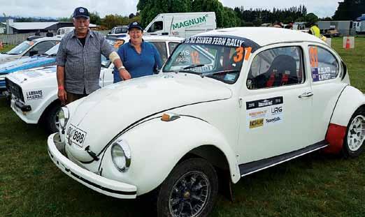 The rally started in Hamilton on Saturday and will finish in Rotorua next Saturday. Taumarunui rally enthusiast Cambell Wright and his navigator Donna Elder with their 1970 VW Type 1 car at Ohakune.