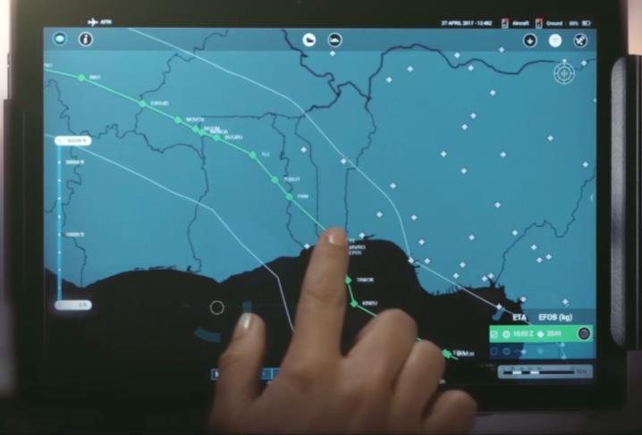 route and speed reduction Coordination with the Captain through the Electronic Flight