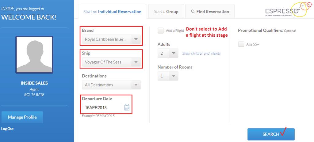 How to book the ASIA REPOSITIONING AIR OFFER in Espresso Steps Screenshot 1