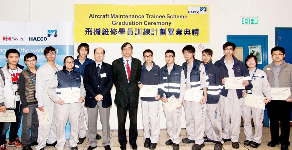 HAECO congratulates graduates On 28 November, HAECO held a graduation ceremony for 146 trainees who have successfully completed a variety of aircraft engineering training and development programmes,