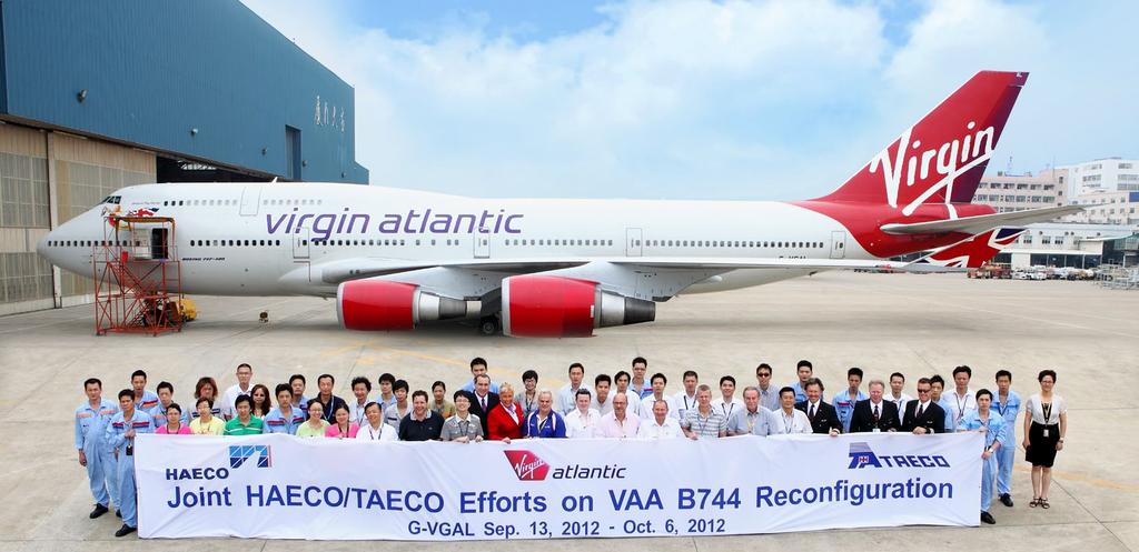 HAECO Group Services Company Events Feature Interview with Customer Capability Updates HAECO Group Companies Cabin Reconfiguration Virgin Atlantic cabin reconfiguration project HAECO and TAECO have
