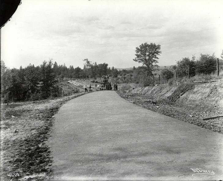 The paving contract was let in 1917 with the project being completed in 1920.