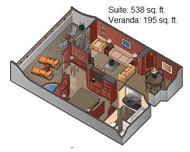 S1 Sky Suite Suite: 251 sq. ft. Veranda: 57 sq. ft. C2 Concierge C2 Suite: 191 sq.