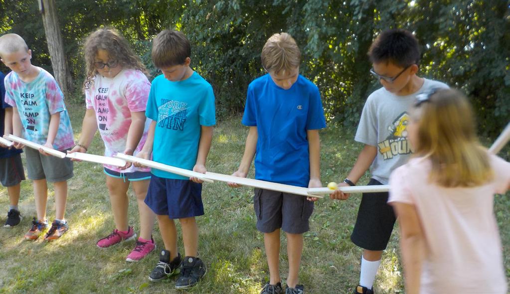A counselor, junior counselor, and ten campers live in each cabin. In this structured program, campers participate in two skill activities in the morning and two skill activities in the afternoon.