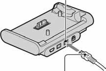 Korak 2: Punjenje akumulatorske baterije Akumulatorska baterija S oznakom v prema dolje DC IN priključnica Preklopka POWER Na zidnu utičnicu Mrežni kabel AC adapter InfoLITHIUM akumulatorsku bateriju