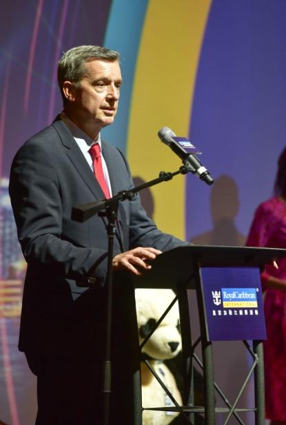 Mr. Michael Bayley, President and CEO, Royal Caribbean International, delivering his
