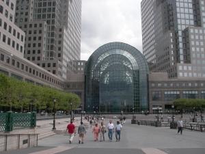 Riding on the esplanade to the Battery Park along the World Financial Center, the North Cove and the