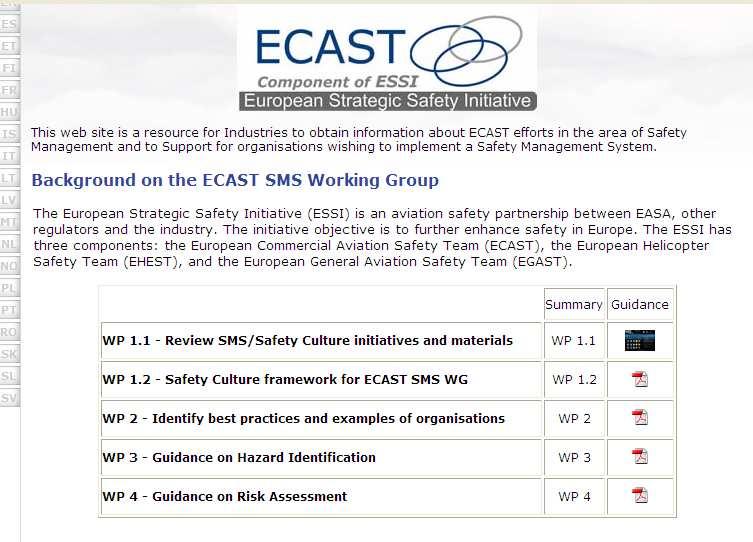 ECAST SMS published WPs and materials easa.europa.