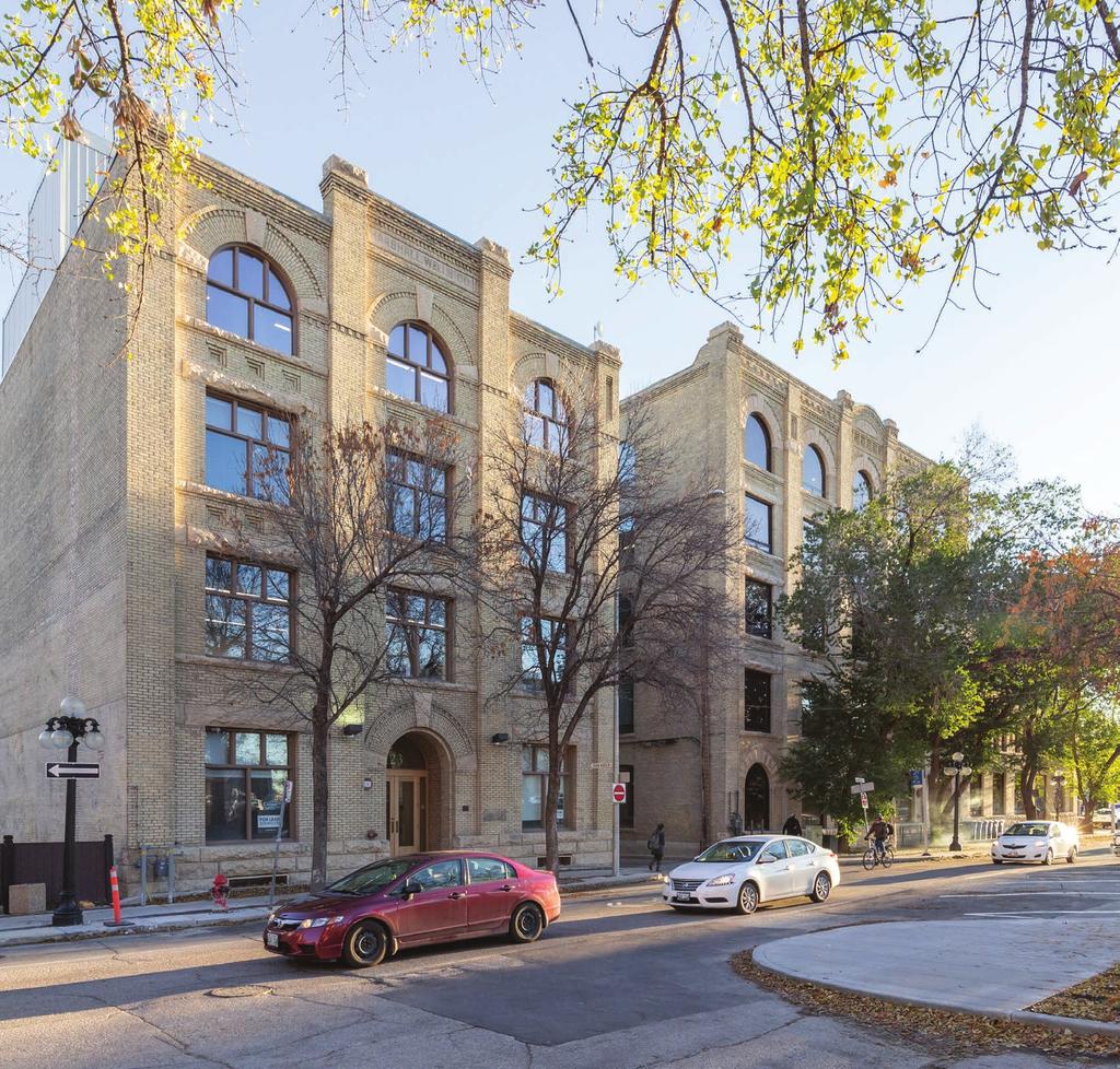 123 Bannatyne Avenue, originally constructed as a warehouse, was designed and built in 1900 by James McDiarmid, who also designed the nearby Donald H. Bain Building and Merrick-Anderson Building.