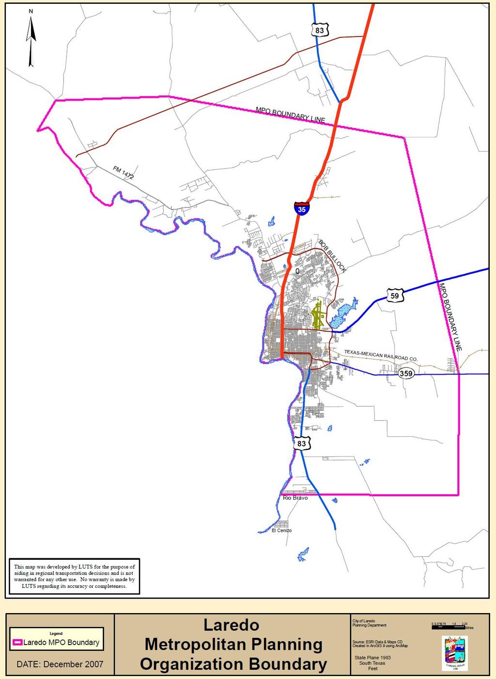 Figure 1-1: The Laredo Metropolitan Planning