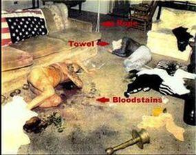 Evidence The brutality of the bodies of the victims caused the officers to cover their