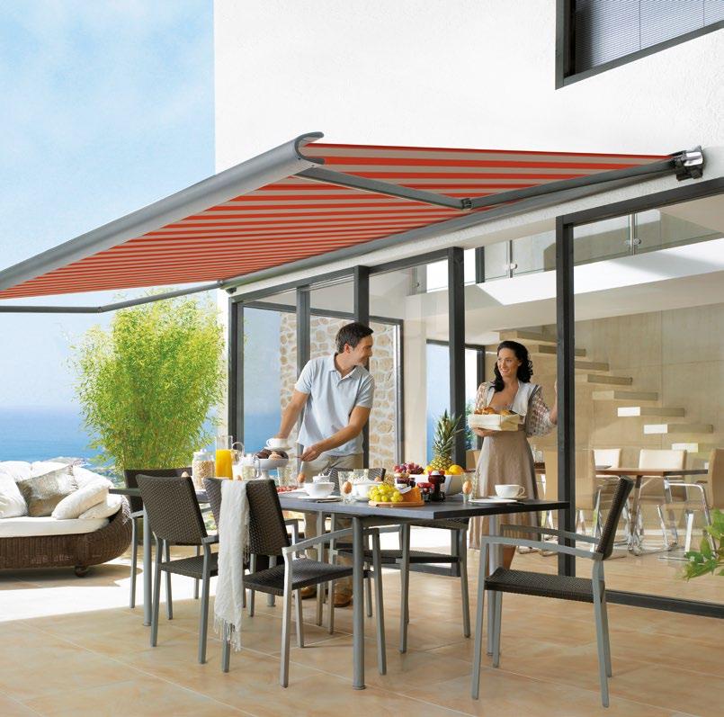 PATIO AND BALCONY AWNINGS safe timeless beautiful rated to wind resistance class 2 (corresponds to