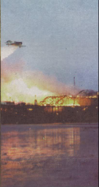 This from Aviation forums On Thursday 29th July 1976 Southend Pier Head was obliterated by a fire countless fire-fighters fought the blaze they were hampered by the pier head pump house being