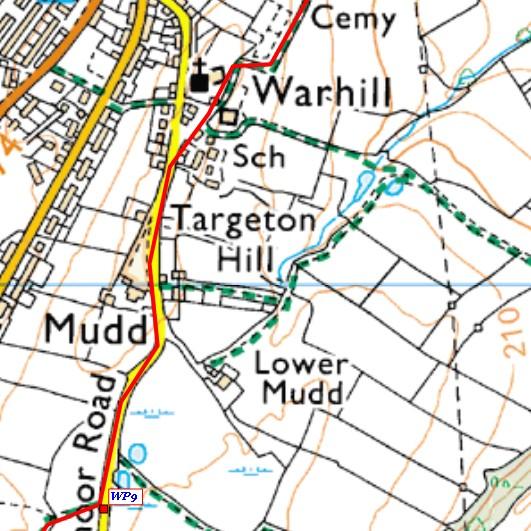 Turn left on Littlemoor Road and follow the road to a farm on the right. Just past the farm turn right into the quaint hamlet of Warhill.
