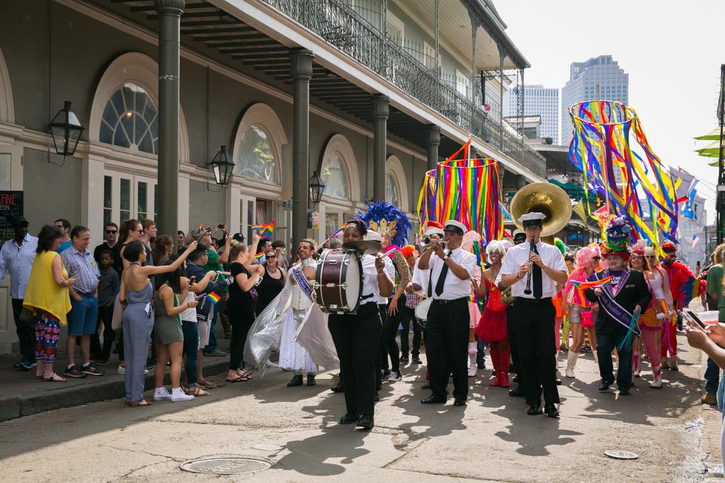 A Secondline passes by the Bourbon Orleans, located in the French Quarter. (Photo: Rebecca Todd) 3. The Bourbon Orleans Find an oasis in the French Quarter.