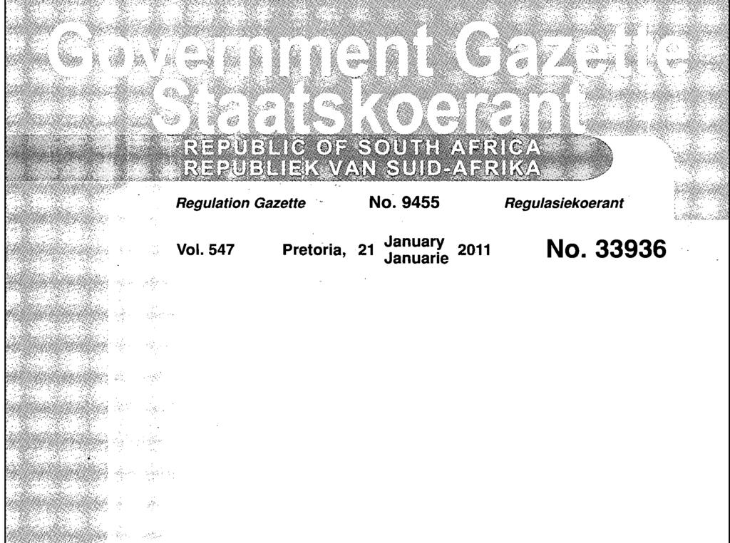 Regulation Gazette - No~ 9455 Regulasiekoerant