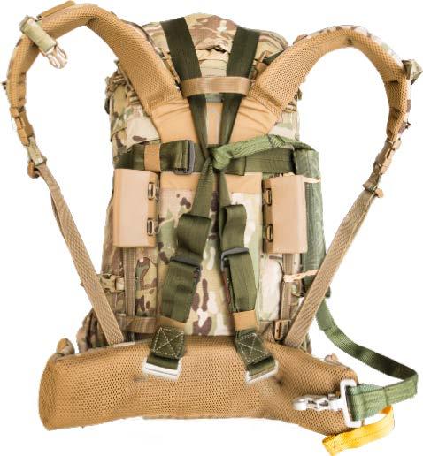 Center pack on harness