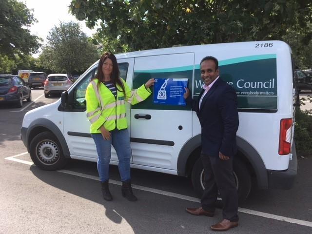 Councillor Atiqul Hoque has launched the next phase of Clean Up Wiltshire, which will see the Council's street scene vehicles carry logos advising of the amount of waste illegally deposited in the