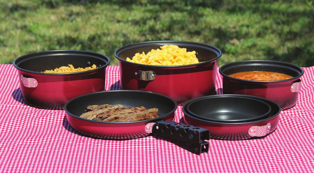 lightweight aluminum Easy cooking/cleaning non-stick interior Two-tone heat treated exterior