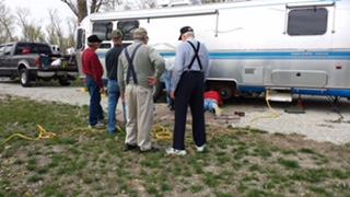 Sunday evening picnic at Wilson Island SRA Those not caravanning to the Region Rally in Tonganoxie, KS, were bid