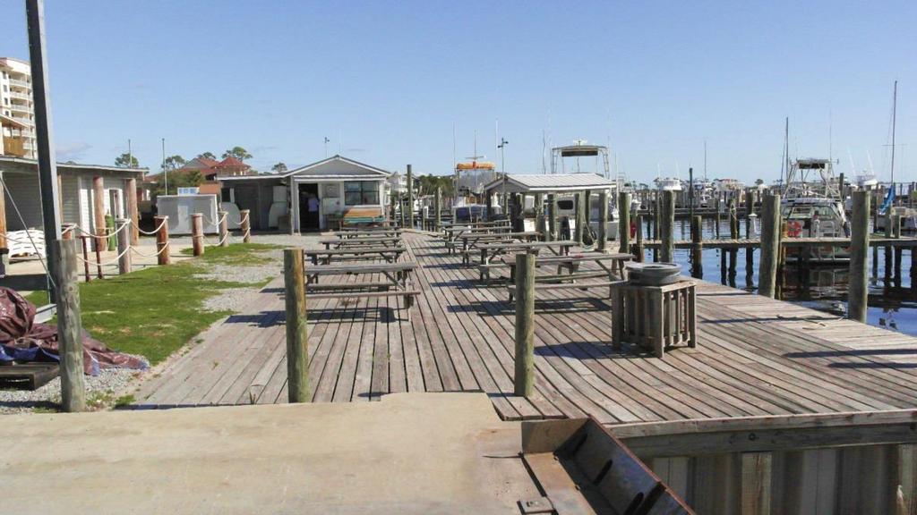 View looking east along the waterfront deck.