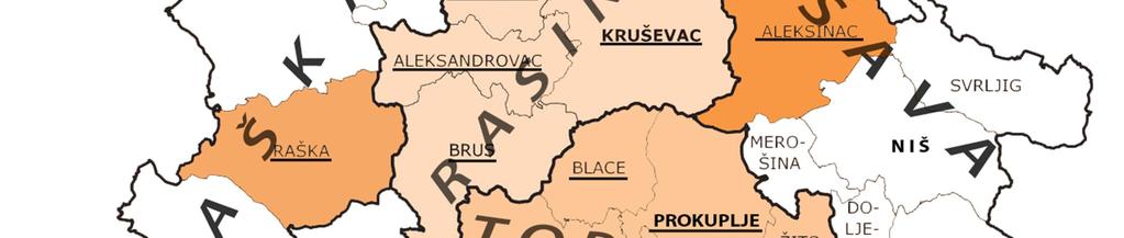 conducted in the following municipalities: Aleksandrovac, Brus, Varvarin,