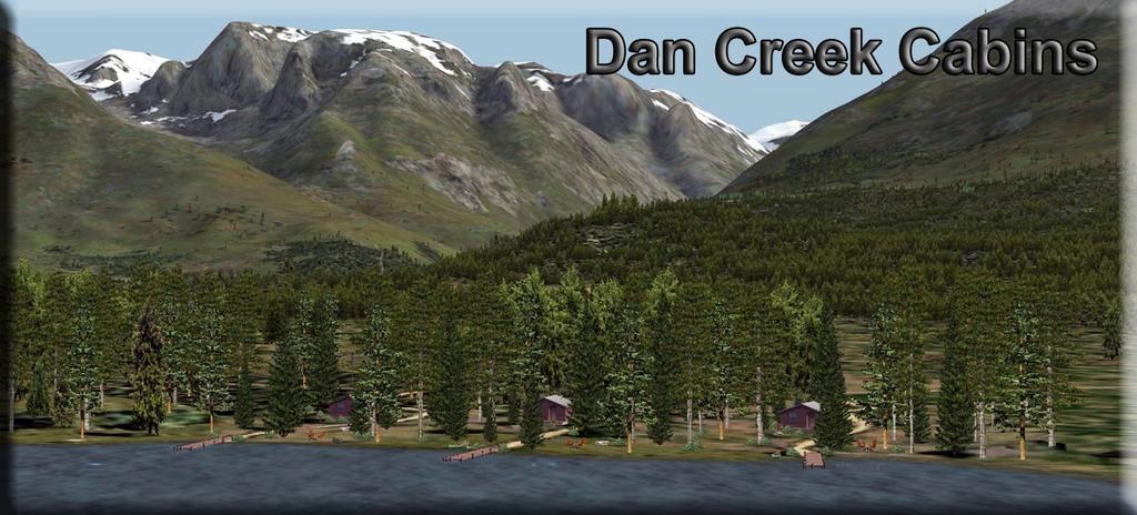 You can easily land nearby with a ski, tundra equipped or helicopter as the glacier is very smooth in this area. Dan Creek Airstrip & Cabins (Map #4) Dan Creek Cabins - N61 21.74 W142 36.