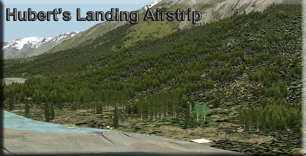 One cabin is off by itself with a walking path to it and a bridge over Glacier Creek. Huberts Landing Airstrip (Map #8) Hubert's Landing (Airstrip and Campsite): N61 01.51 W141 38.