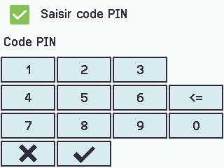 Saisissez le code PIN. Saisie du code PIN L'utilisateur est dans le niveau d'accès 3. L'accès au niveau 3 est accordé.