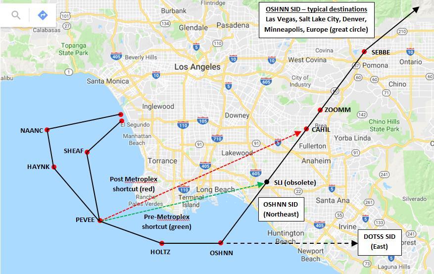 OSHNN8 Standard Instrument Departure (SID) Source of Most Palos Verdes and San Pedro Overflights OSHNN landfall occurs at Seal Beach Naval Weapons Station, an unpopulated area.