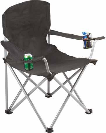 This extra-wide, extra-strong folding chair is ideal for a long day on the sidelines or enjoying a drink