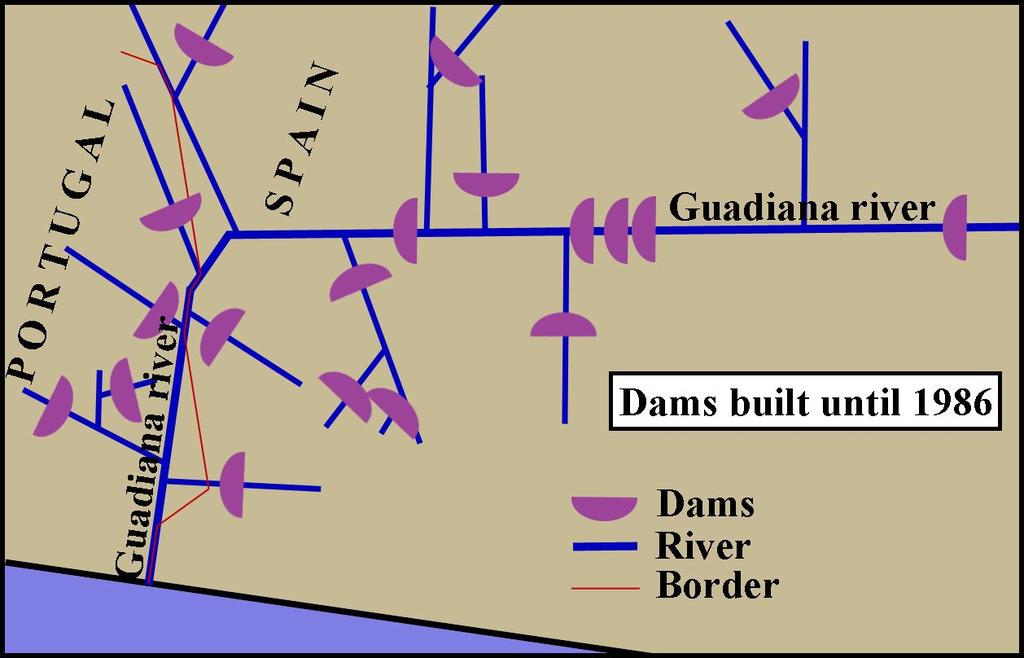 Dams Sketch map of dams