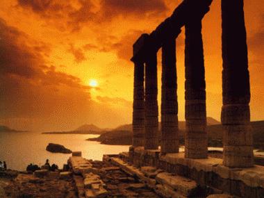 features of Old and Contemporary Athens Cape Sounion in the Afternoon