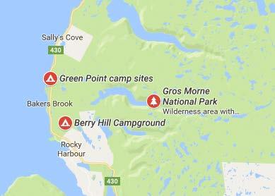 Rocky Harbour (Gros Morne National Park) Green Point Campground Park #886550 Partial sites. Gulf of St.