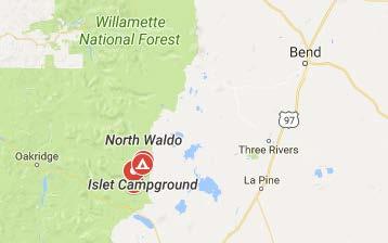Oakridge Islet Campground Park #8866289 Restrooms Rate: $20 Oakridge, OR (541) 225-6300 Waldo Lake Biking, hiking, wildlife viewing, fishing, boating, swimming, Waldo Lake is one of the largest