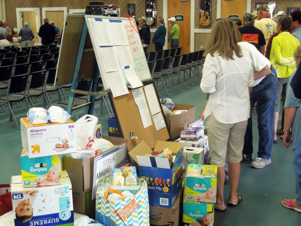 Left: Rally participants donated money and supplies to a local Myrtle Beach charity, a women s
