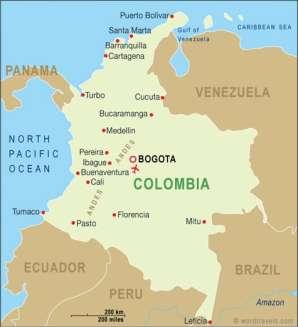 Colombia Region- Caribbean South America Capital-Bogota Landform-Andes, Llanos Body of Water-Cauca River Climate-Humid subtropical, Highlands, Tropical savanna Population-43 million