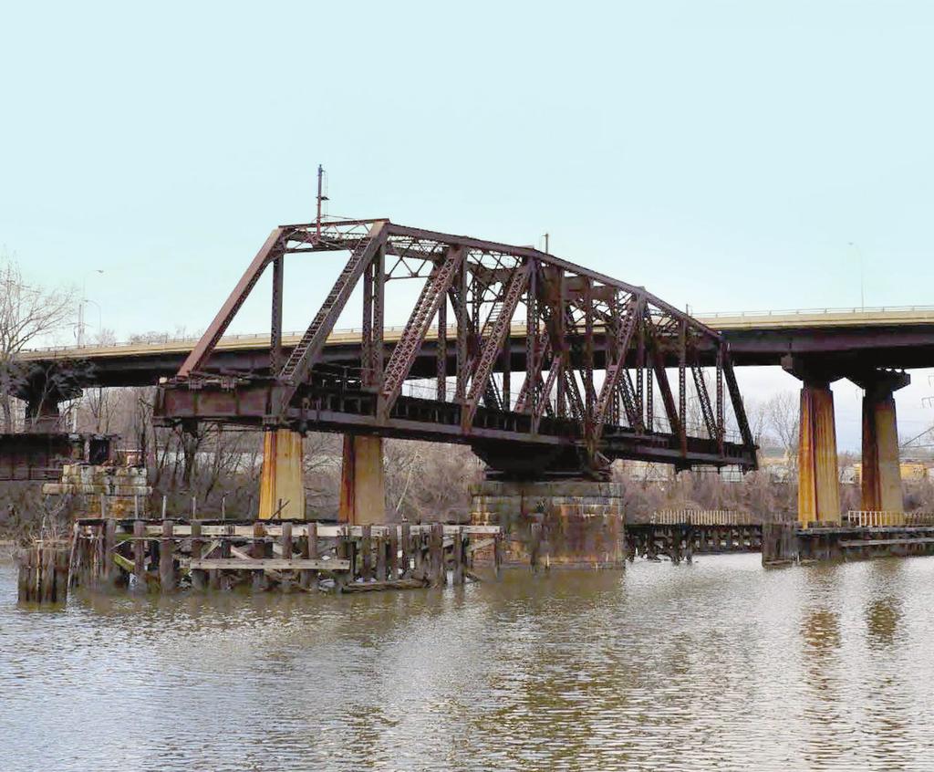MOVING WITH THE TIMES As part of the consolidation of rail lines acquired by Conrail, the PW&B Swing Bridge (Bridge No. 31) over the Schuylkill River was abandoned in 1984.