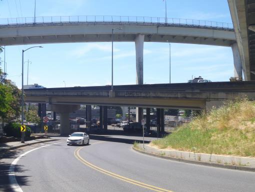 12 7/25/17 Southwest View of the northern boundary of the Area along N Mississippi Avenue, beneath I-5 (Fremont Bridge).