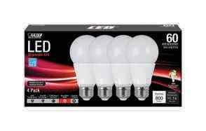 price. 9 Dimmable LED Bulb 4/Pk. 60 watt equivalent. Lasts 22+ yrs.