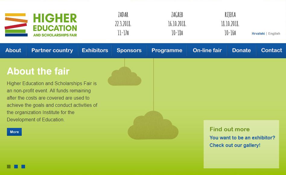 III. ONLINE FAIR AND WEBINARS Online Fair The Online Higher Education and Scholarships Fair provides an interactive virtual representation of study programs, scholarships, student loans, language