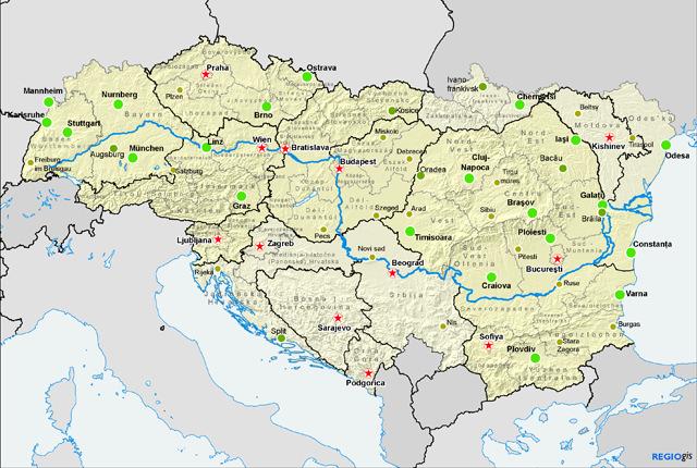 The Danube Region 14 States: Germany, Austria, Czech Republic, Slovakia, Hungary, Slovenia, Romania, Bulgaria, Croatia, Bosnia