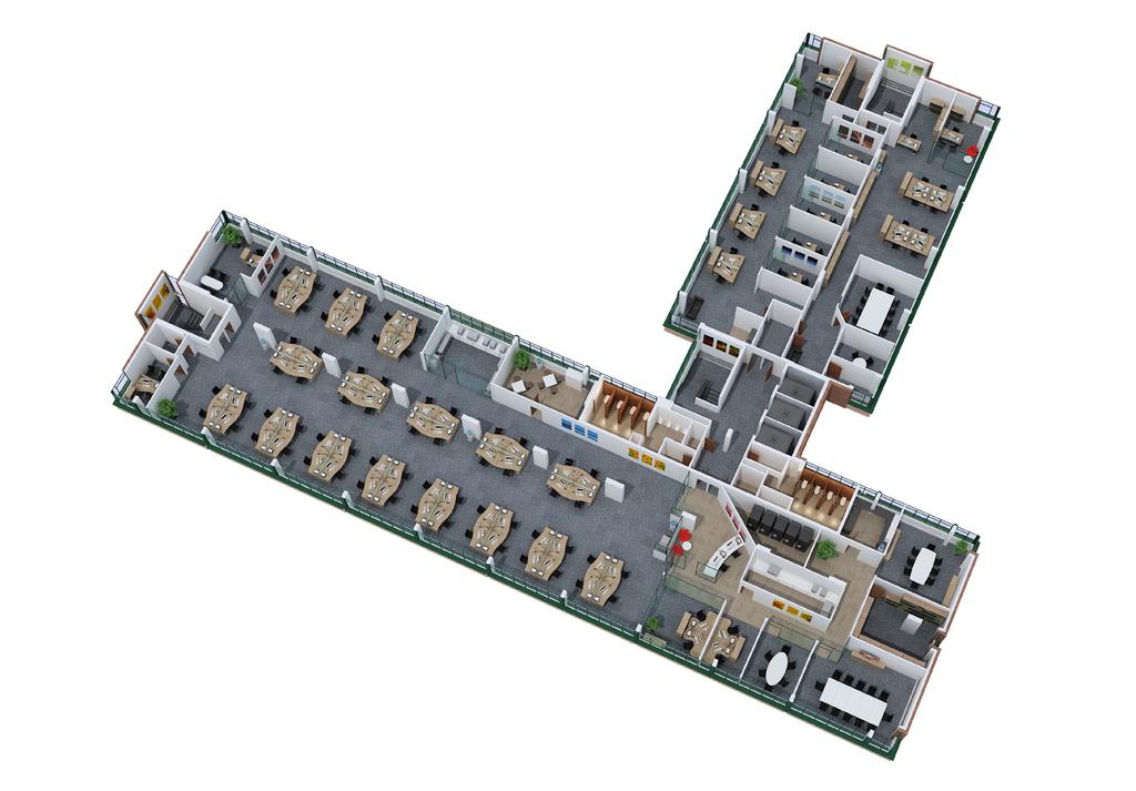 Flexible space A typical floor plan at Station House which we are able to develop according to your needs.